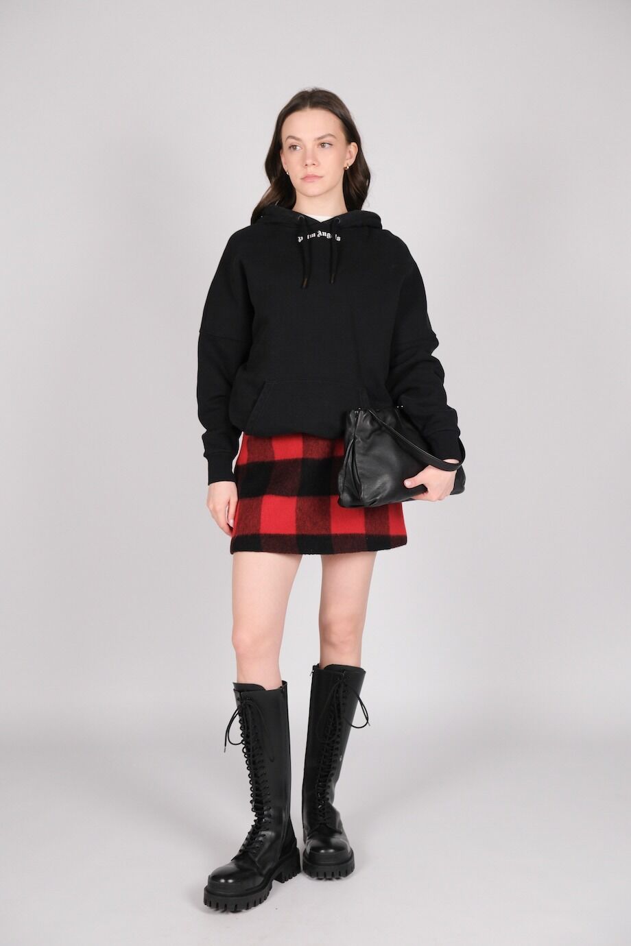 image 1 Юбка мини красного цвета в широкую клетку