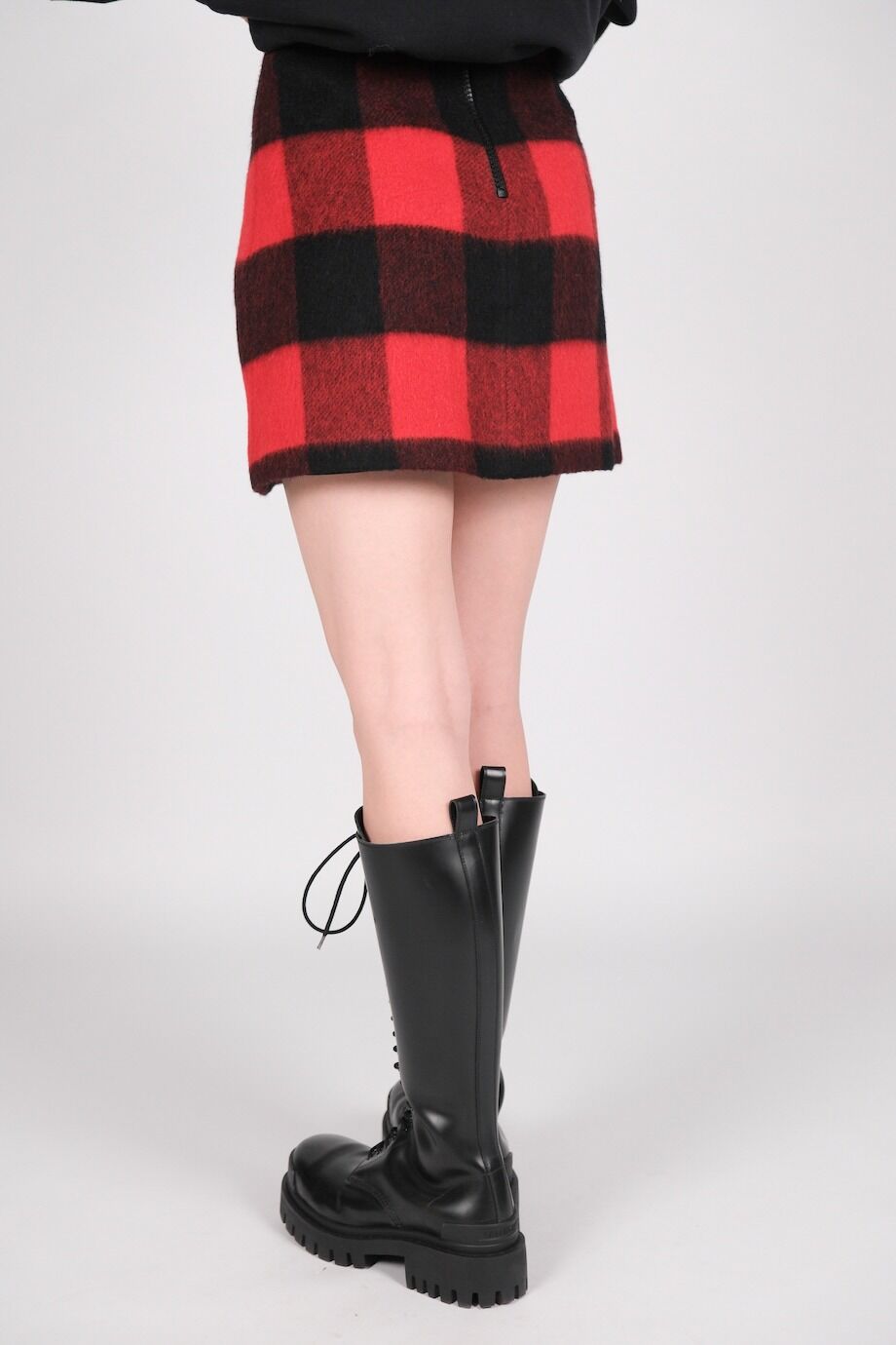 image 5 Юбка мини красного цвета в широкую клетку