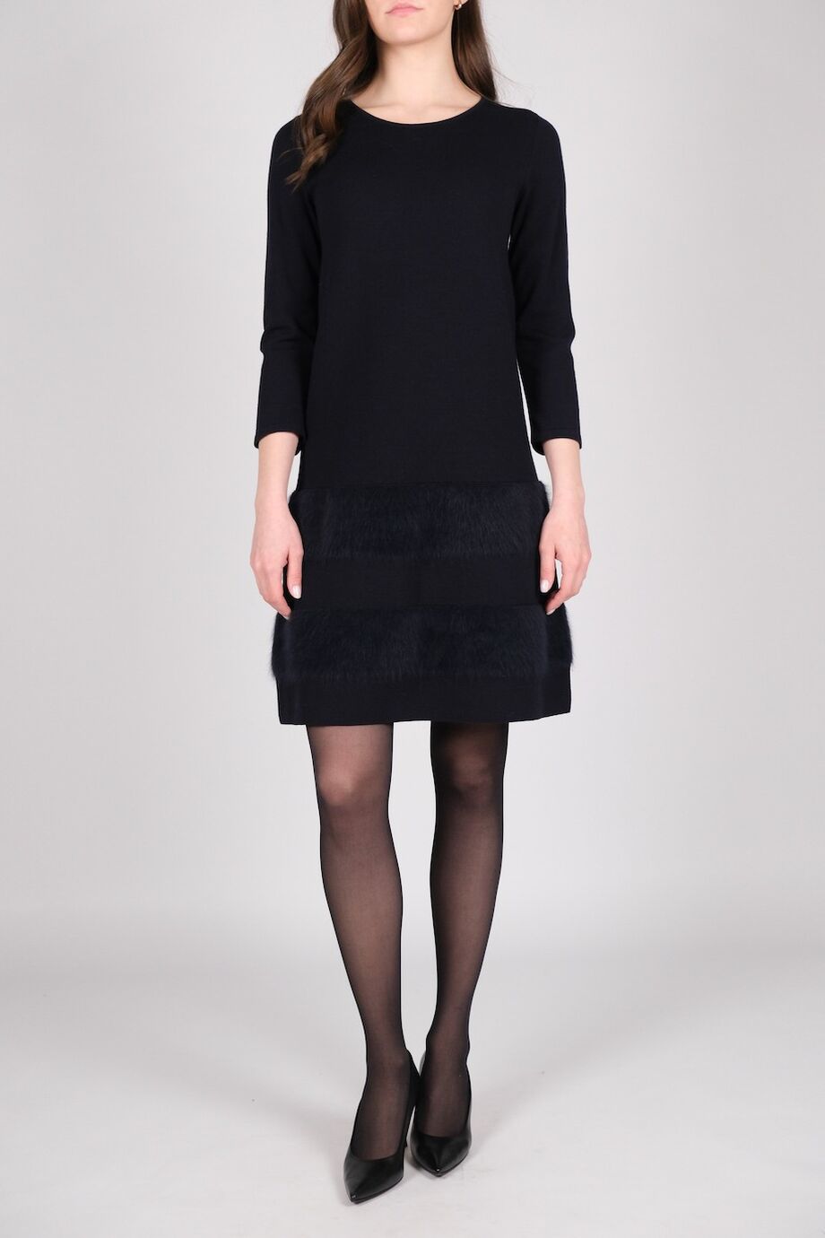 image 1 Трикотажное платье темно-синего цвета