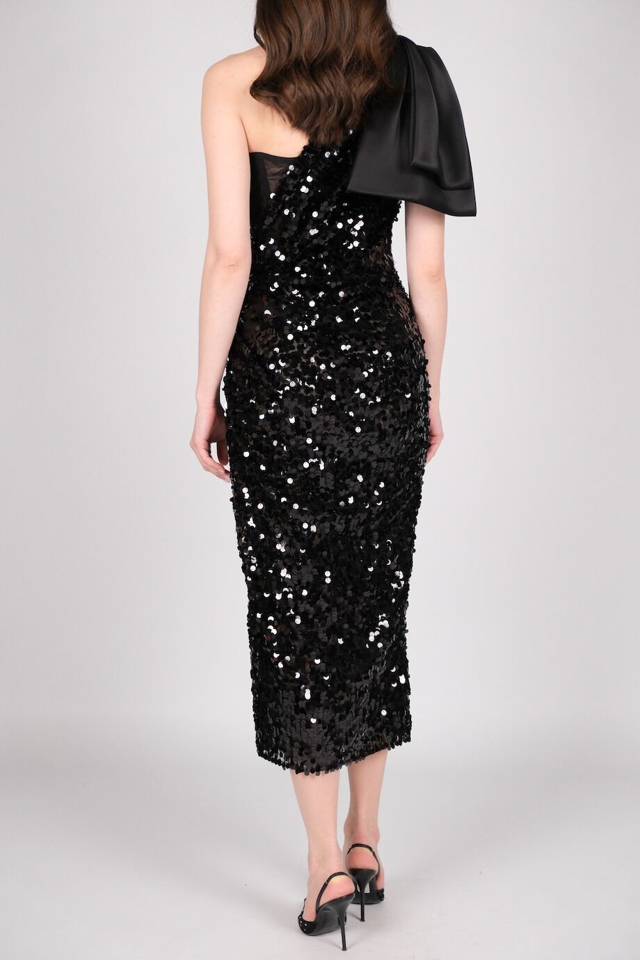 image 3 Асимметричное платье в пайетках и с атласным бантом