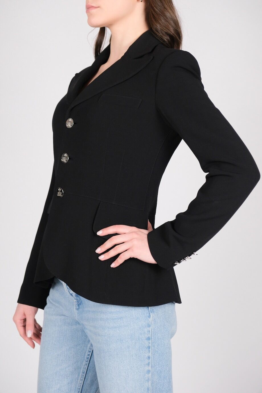 image 2 Жакет черного цвета на пуговицах
