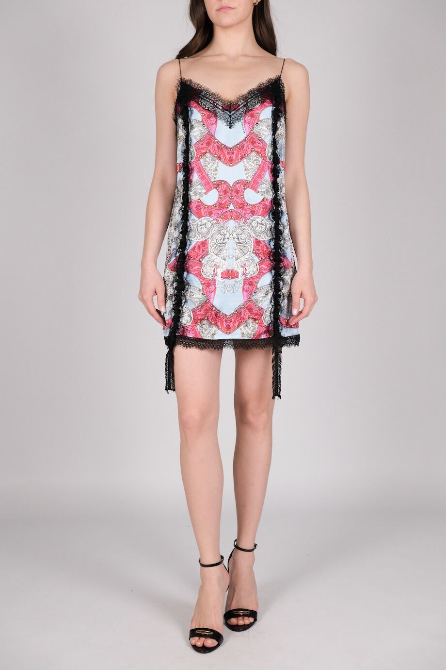 image 1 Платье-сорочка с принтом и черным кружевом