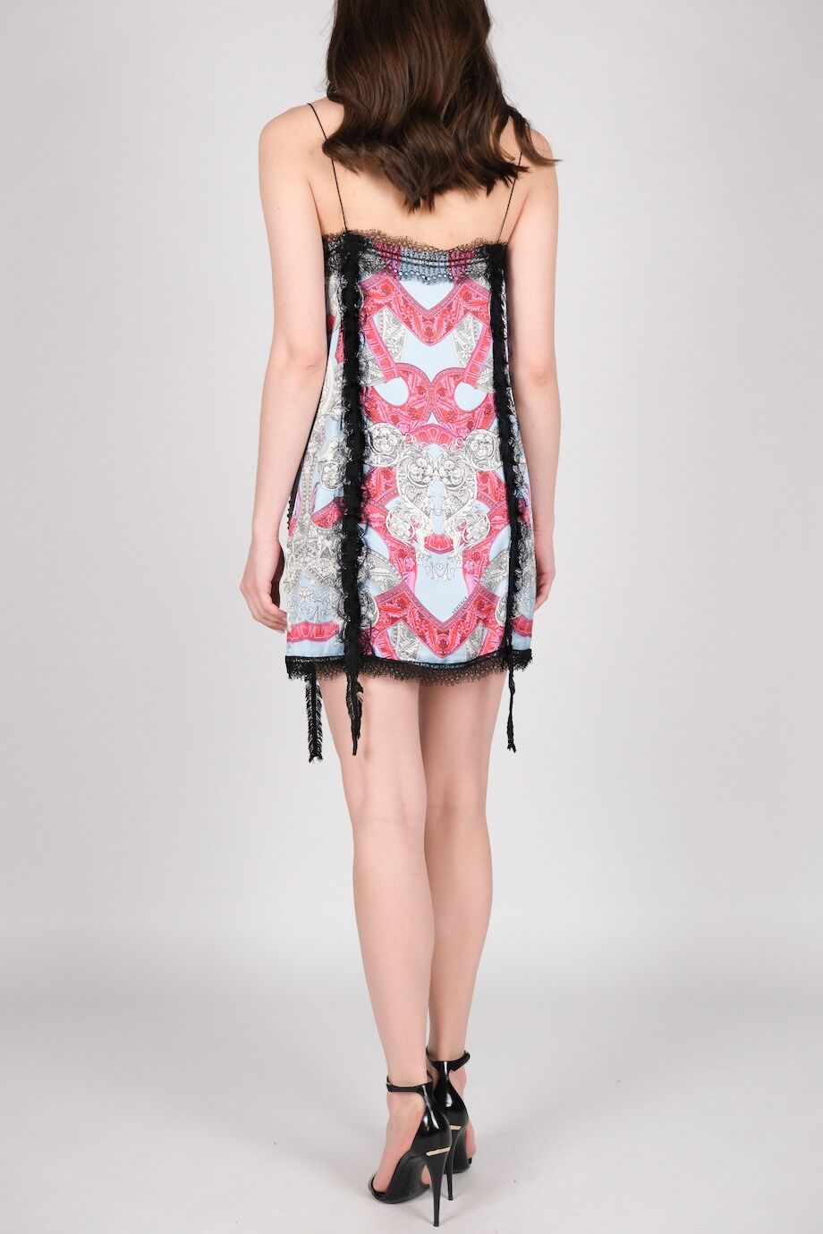 image 3 Платье-сорочка с принтом и черным кружевом