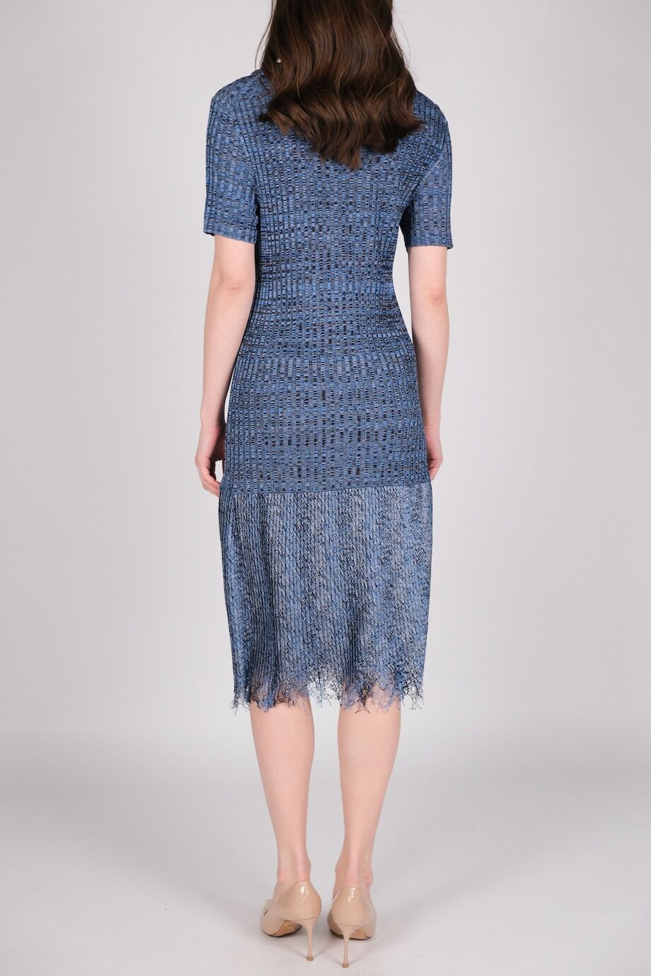 image 3 Платье в лапшу синего цвета