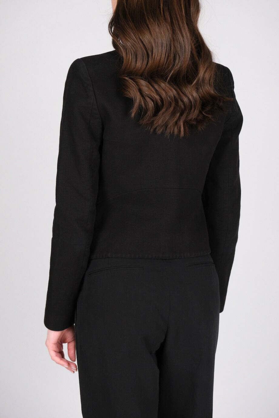 image 3 Жакет черного цвета с атласными вставками