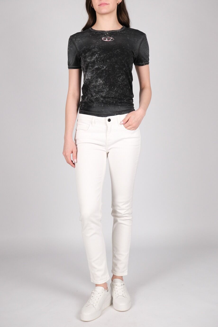 image 1 Джинсы скинни молочного цвета