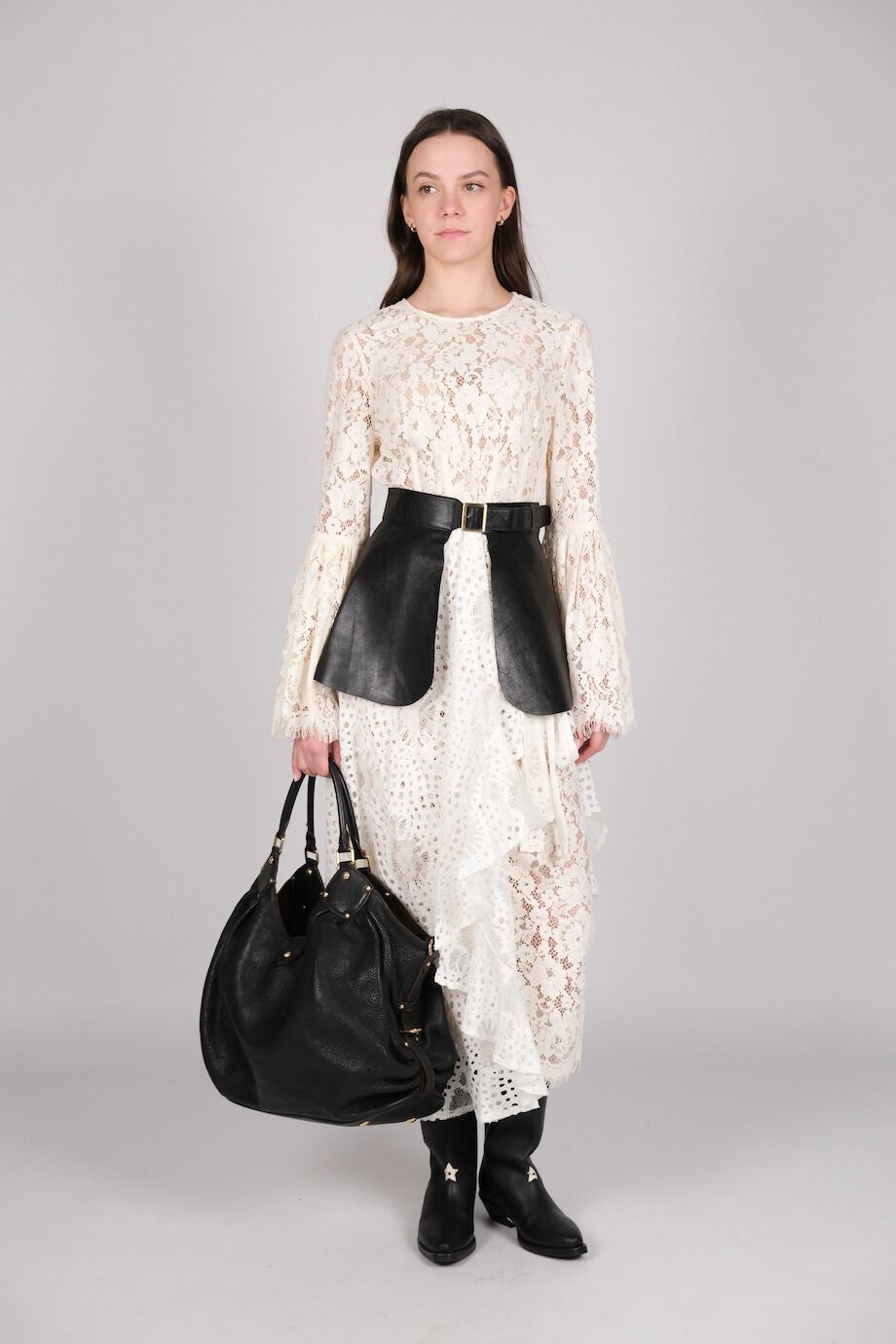 image 1 Платье кремового цвета с длинным рукавом