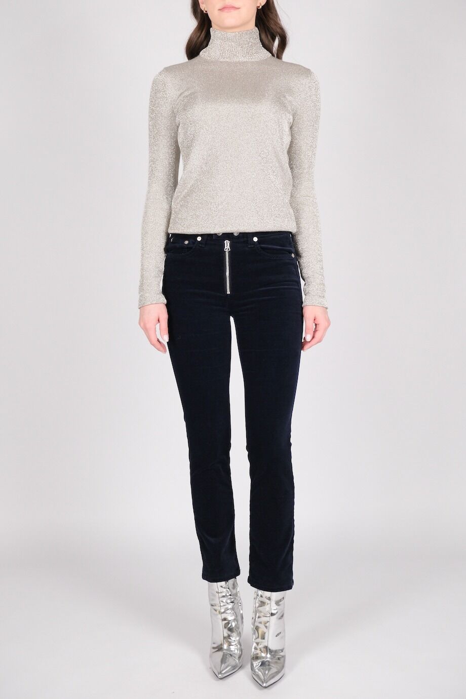 image 1 Велюровые брюки темно-синего цвета