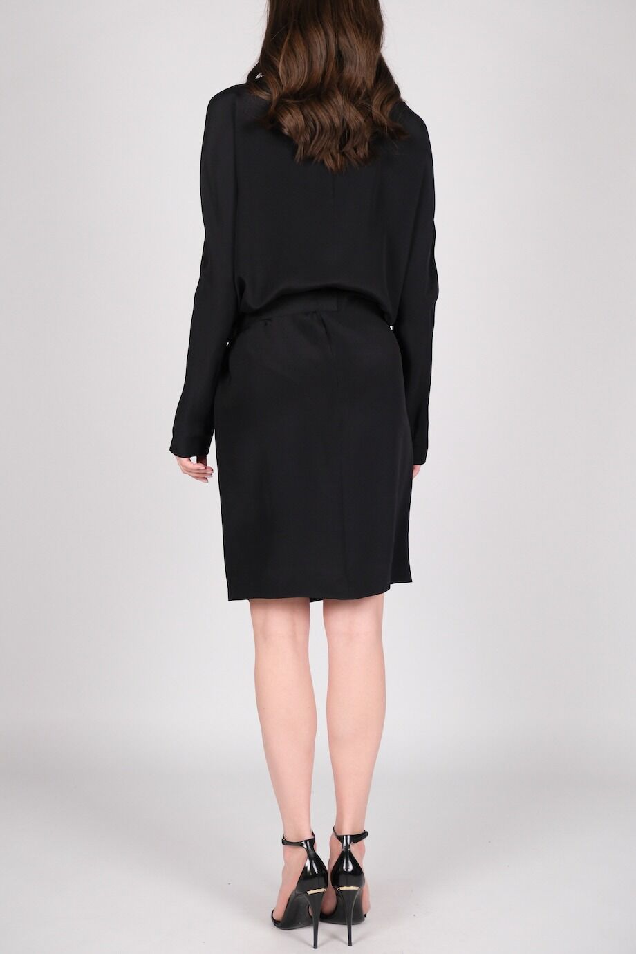 image 3 Платье черного цвета с длинным рукавом