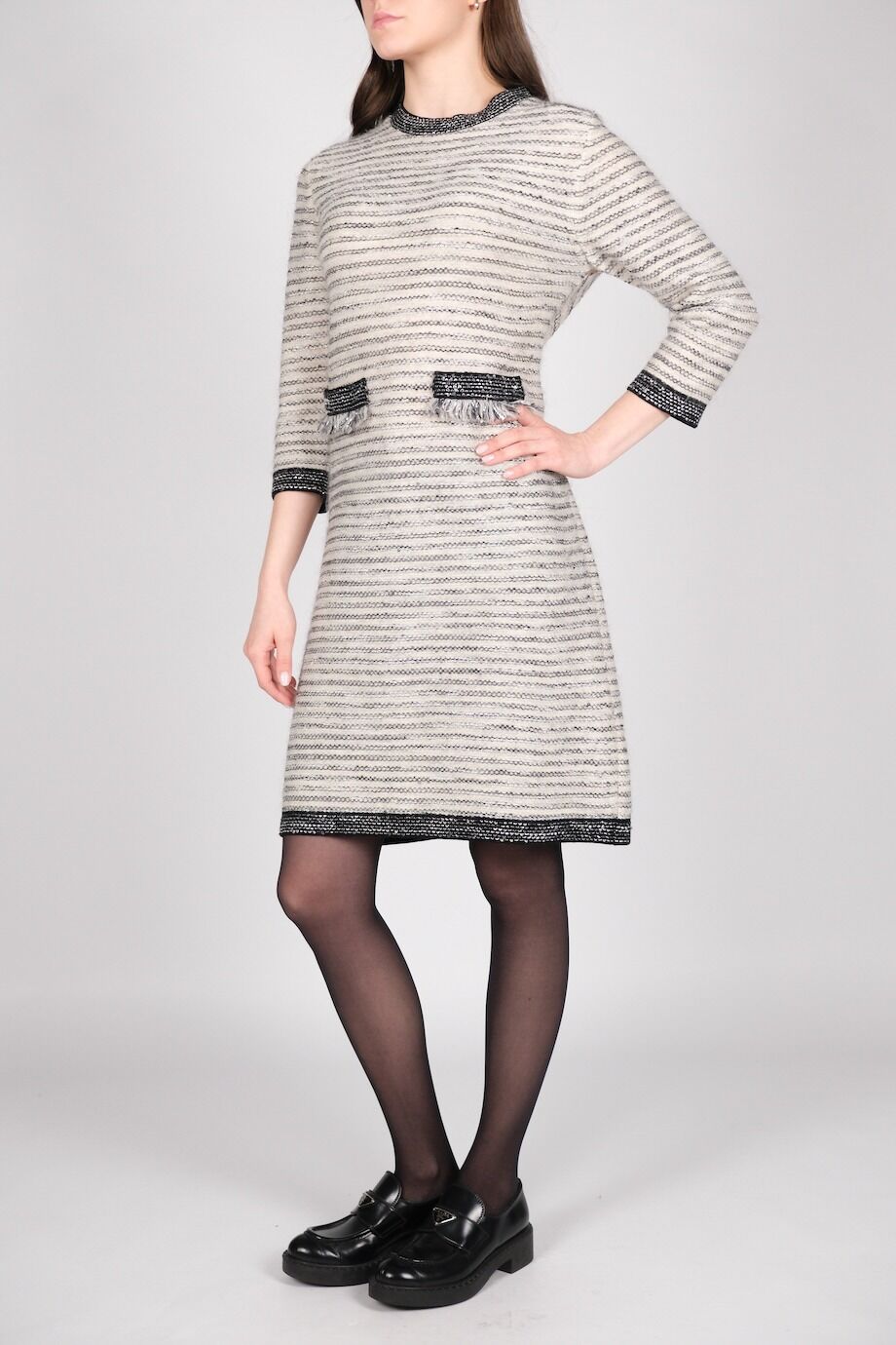 image 2 Платье в полоску с металлизированной нитью