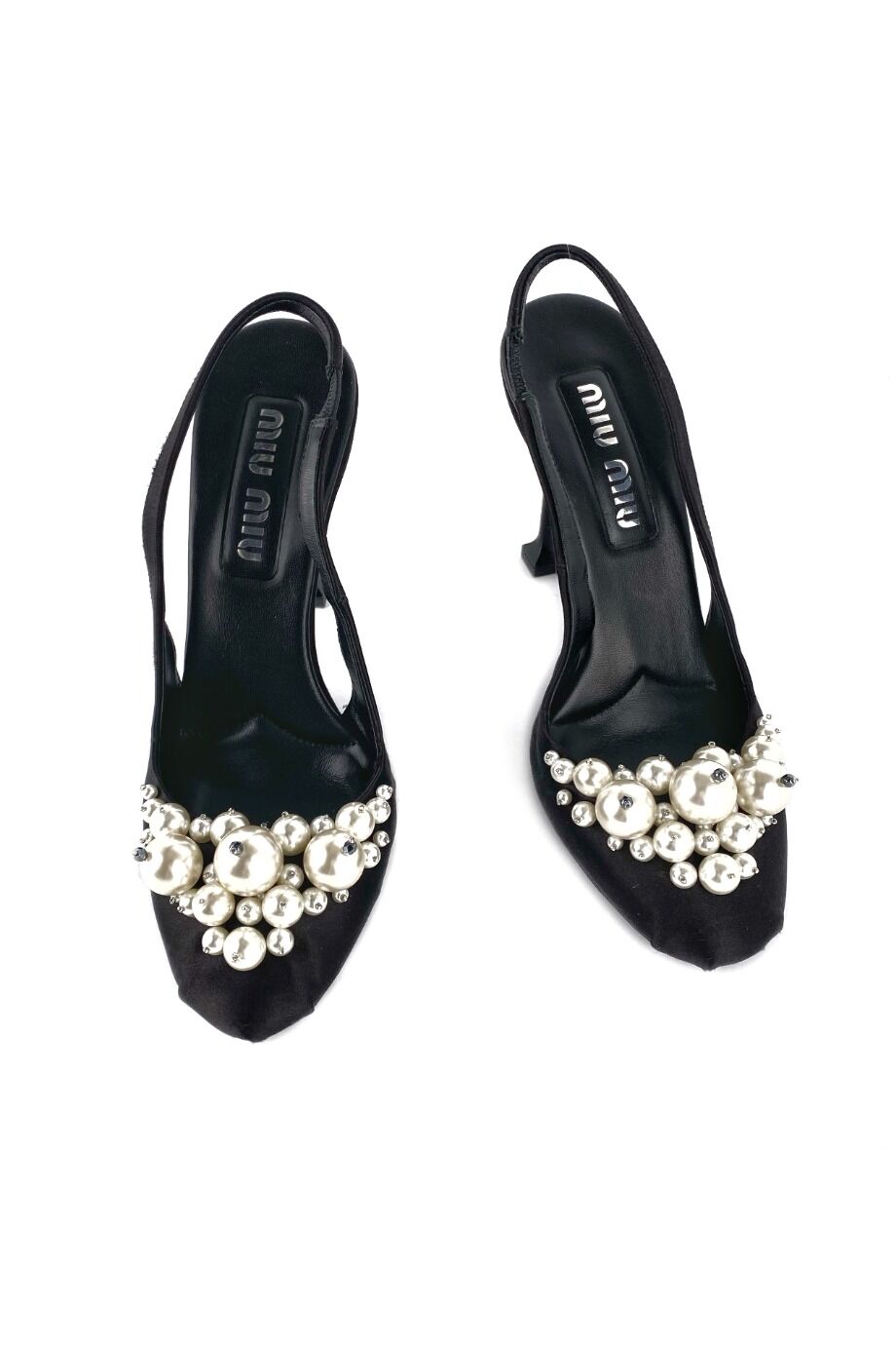 image 2 Туфли черного цвета с декором из жемчуга