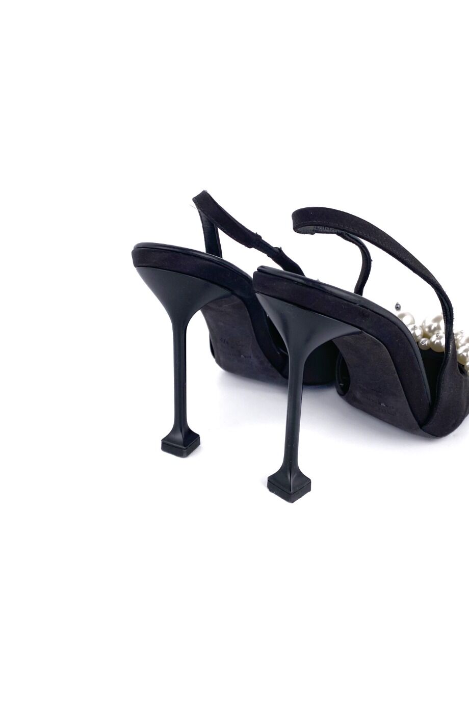 image 4 Туфли черного цвета с декором из жемчуга