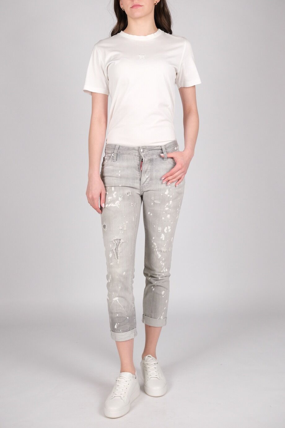 image 1 Джинсы светло-серого цвета с брызгами краски