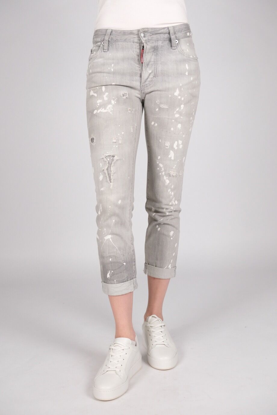 image 2 Джинсы светло-серого цвета с брызгами краски