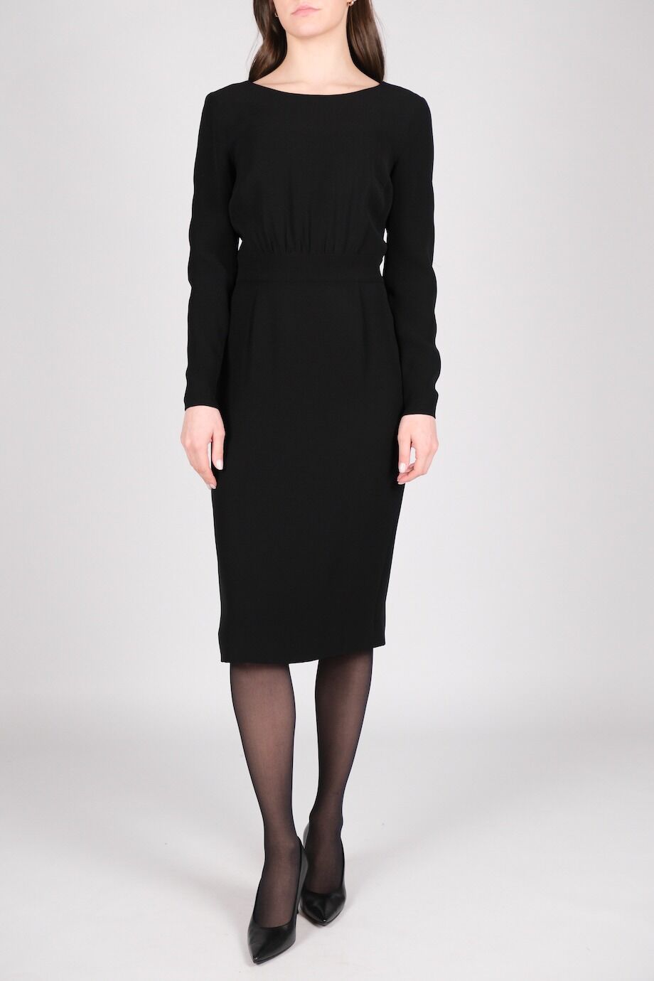 image 1 Шелковое платье черного цвета с молниями на рукавах