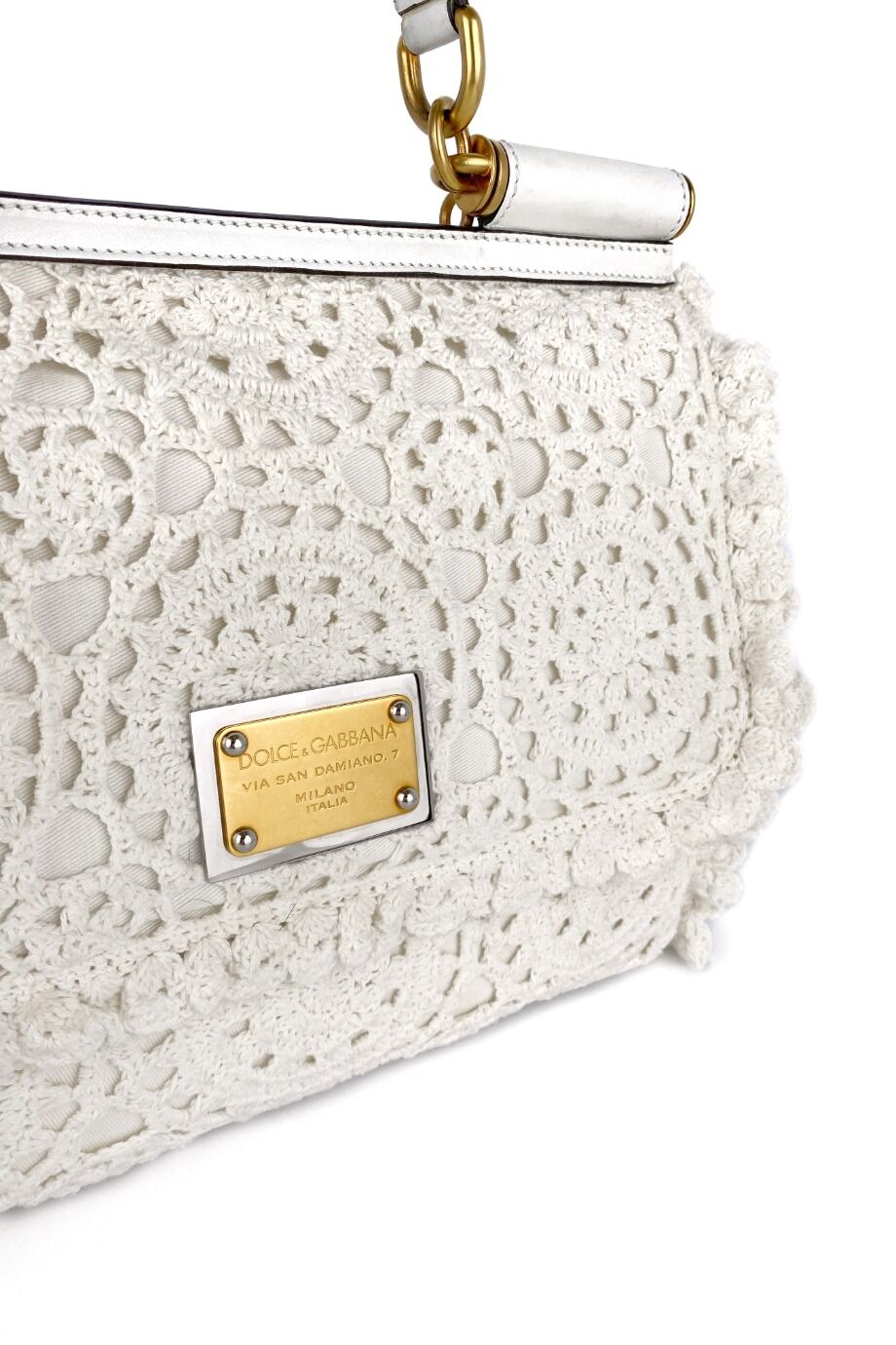 image 4 Сумка Sicily белого цвета с шитьем