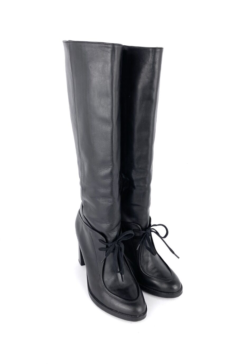 image 1 Сапоги черного цвета на устойчивом каблуке