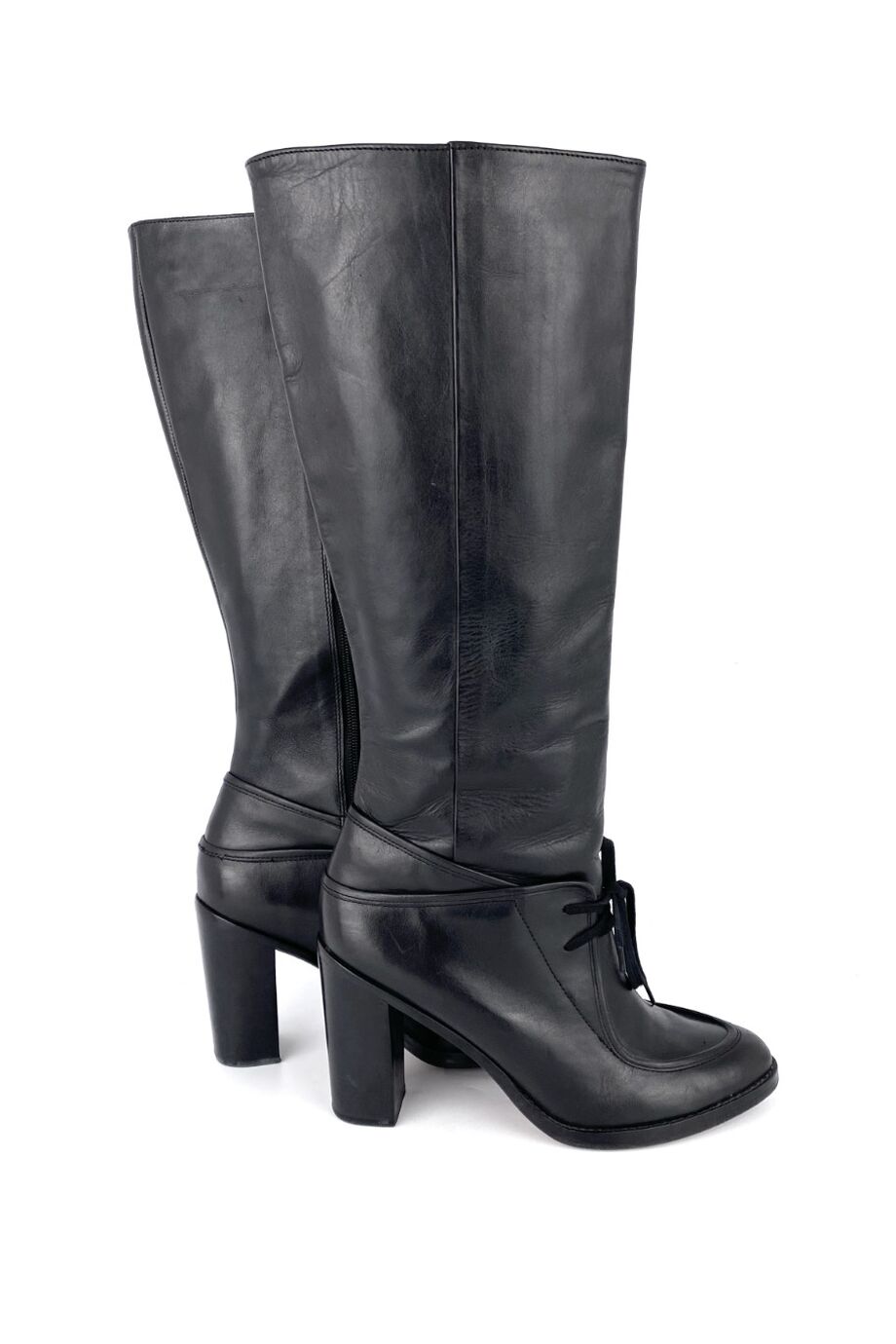 image 5 Сапоги черного цвета на устойчивом каблуке