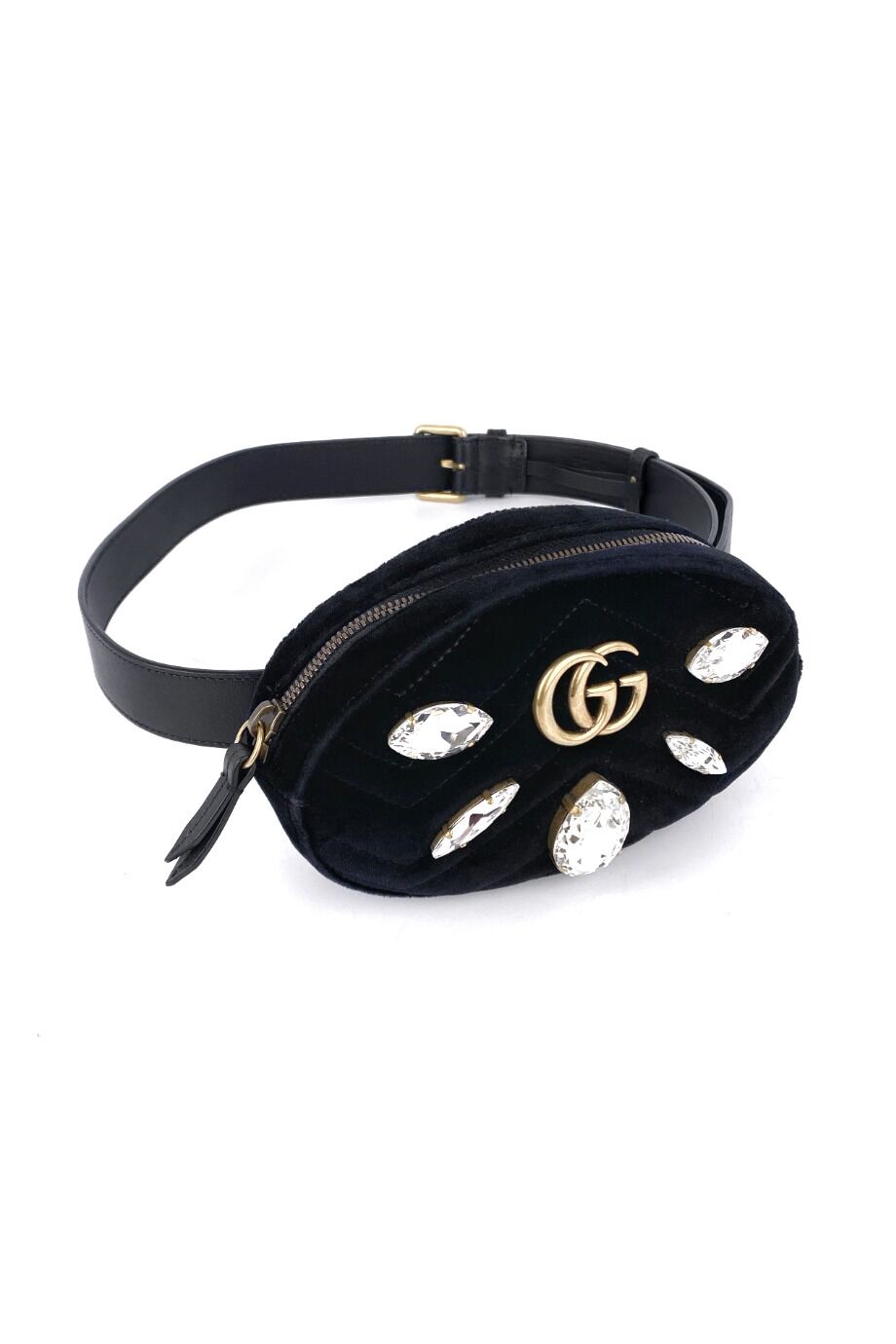 image 2 Поясная сумка GG Marmont из велюра с декором из кристаллов
