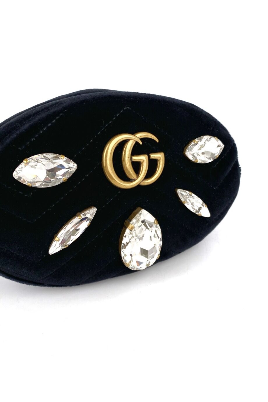 image 3 Поясная сумка GG Marmont из велюра с декором из кристаллов