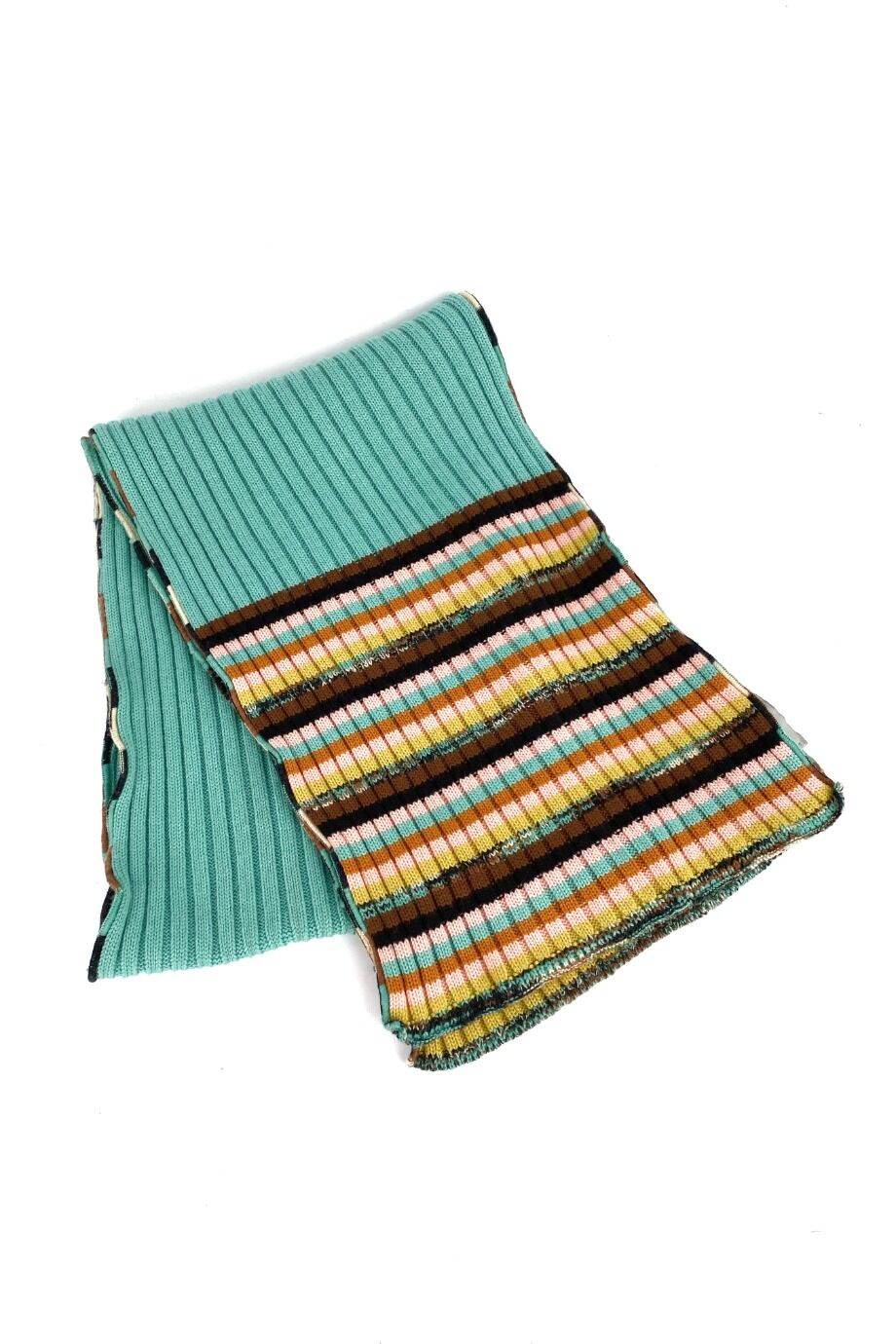 image 1 Вязаный шарф мятного цвета в полоску