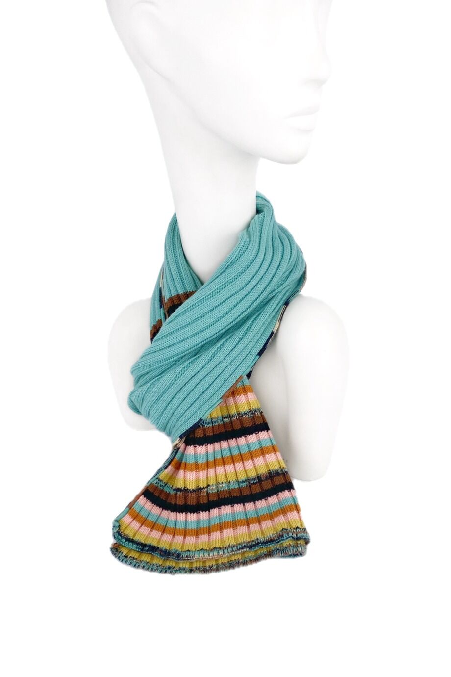 image 3 Вязаный шарф мятного цвета в полоску