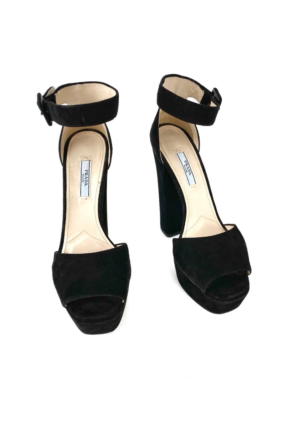 image 2 Замшевые босоножки черного цвета на платформе