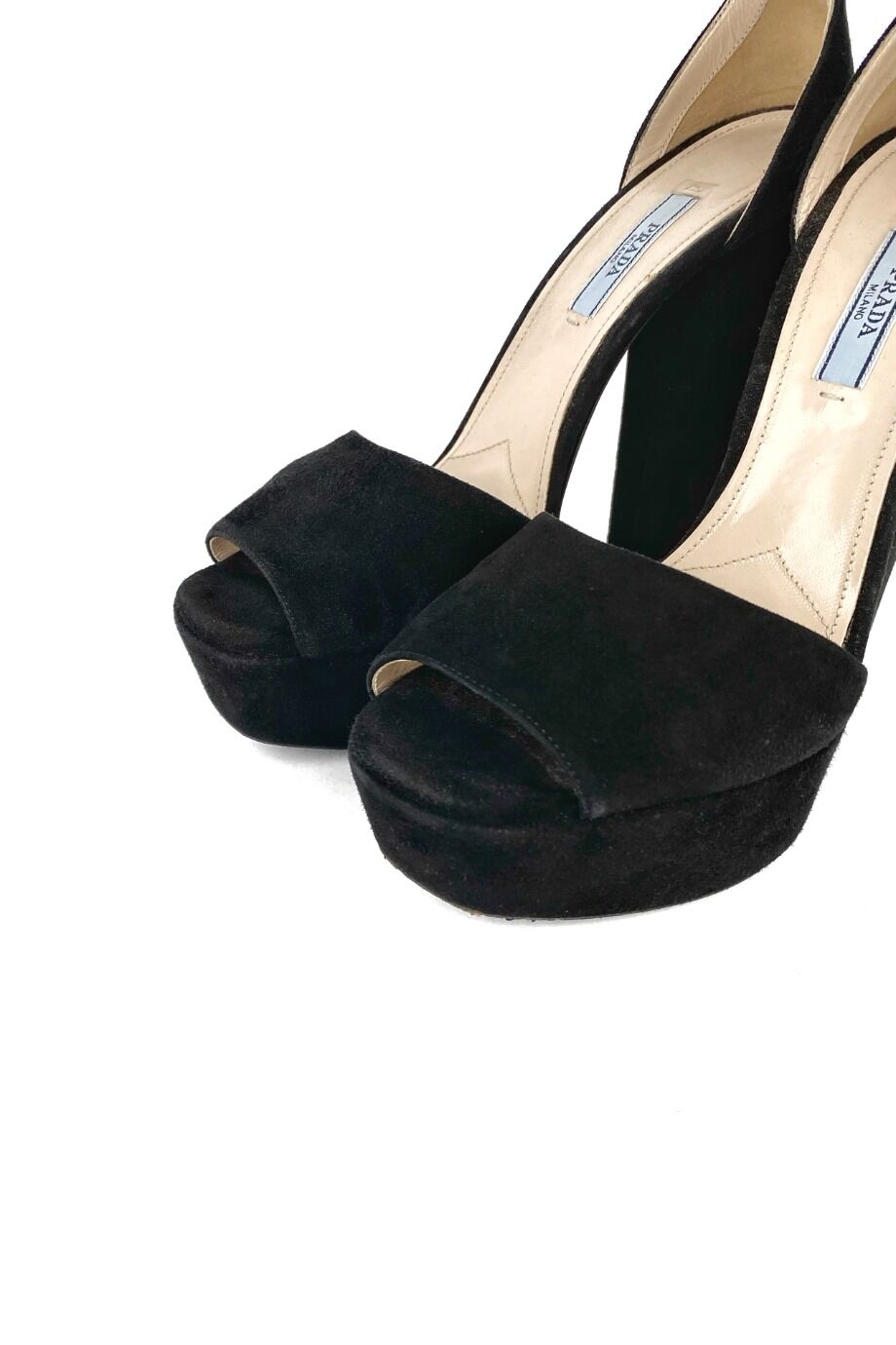 image 3 Замшевые босоножки черного цвета на платформе