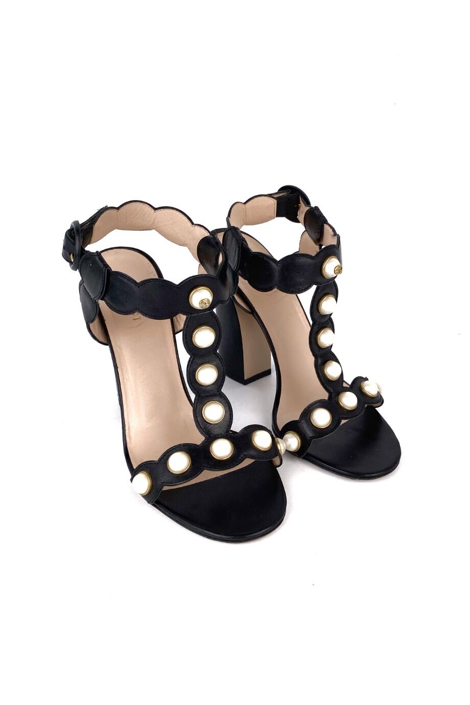 image 1 Босоножки черного цвета с жемчужинами