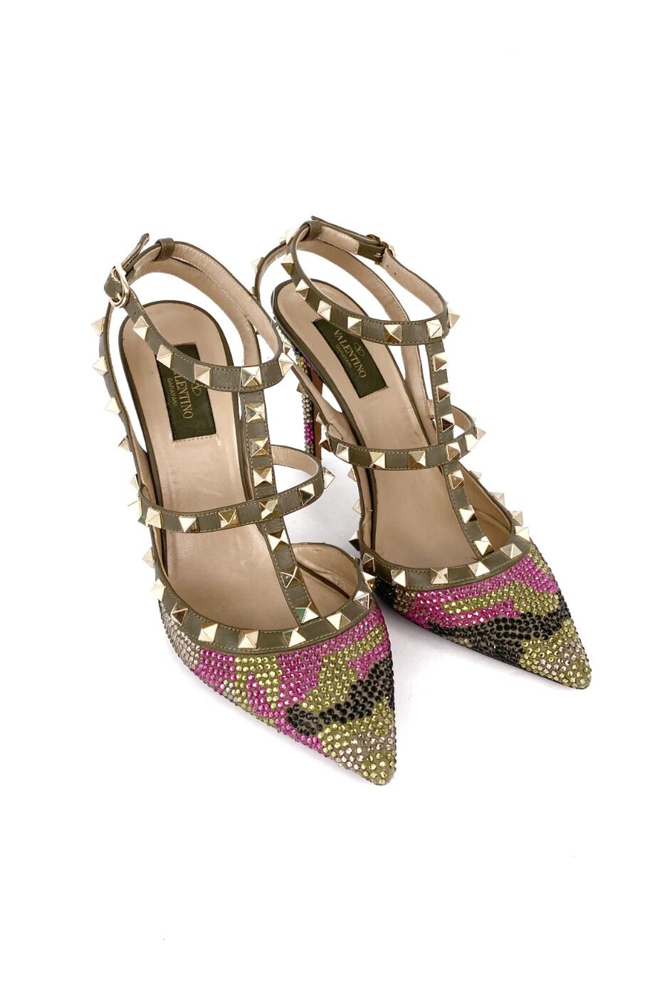 image 1 Туфли оливкового цвета с декором из страз