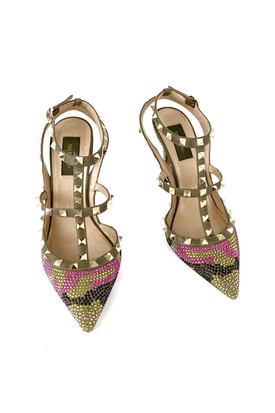 image 2 Туфли оливкового цвета с декором из страз