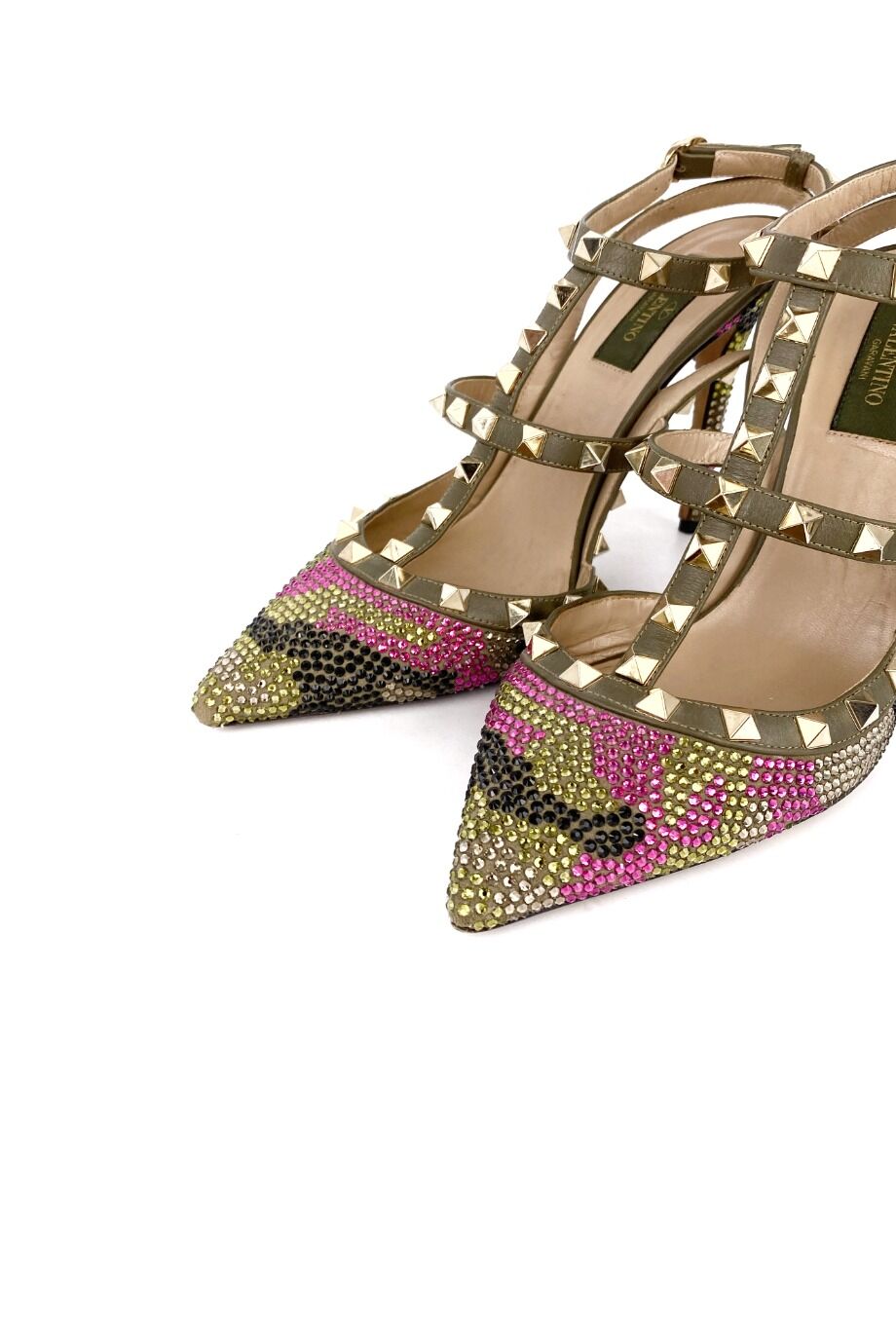 image 3 Туфли оливкового цвета с декором из страз