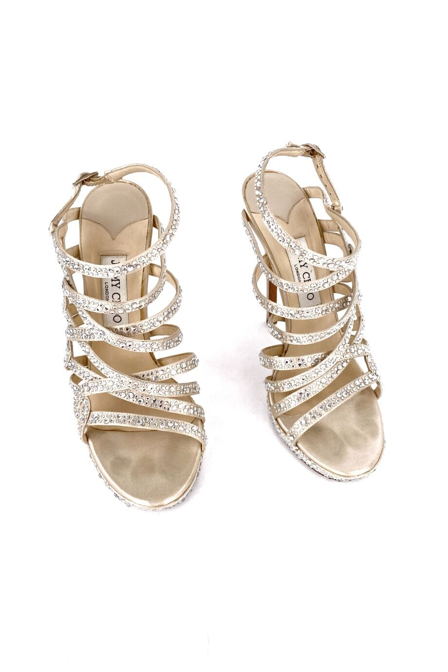 image 2 Босоножки бежевого цвета с декором из камней