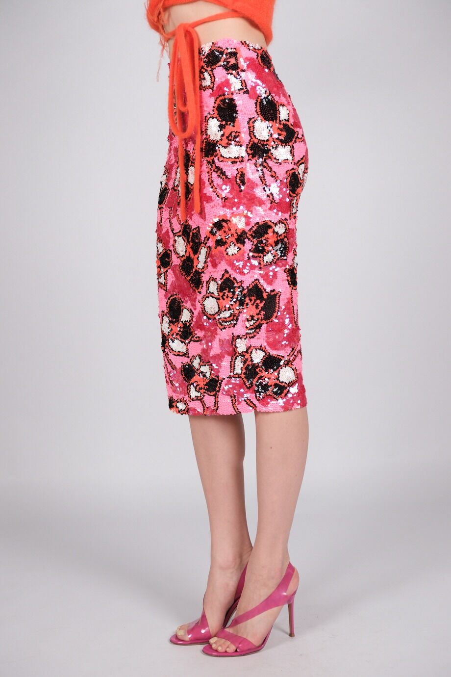 image 5 Юбка красно-розового расцветки из пайеток