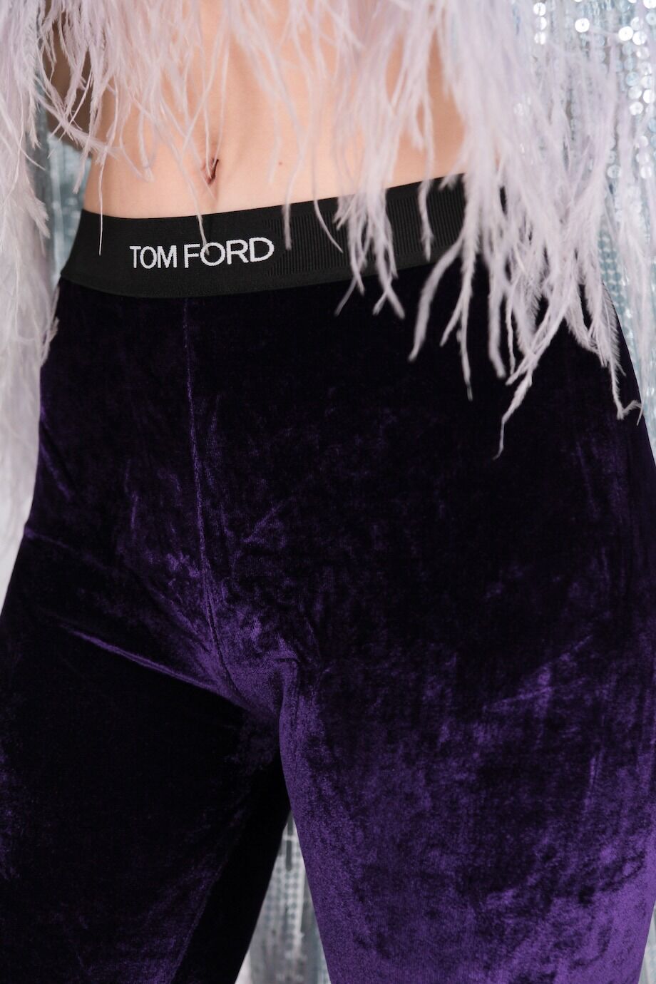 image 5 Велюровые леггинсы фиолетового цвета