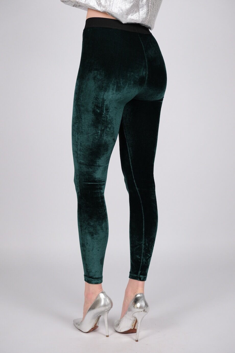 image 5 Велюровые леггинсы зеленого цвета