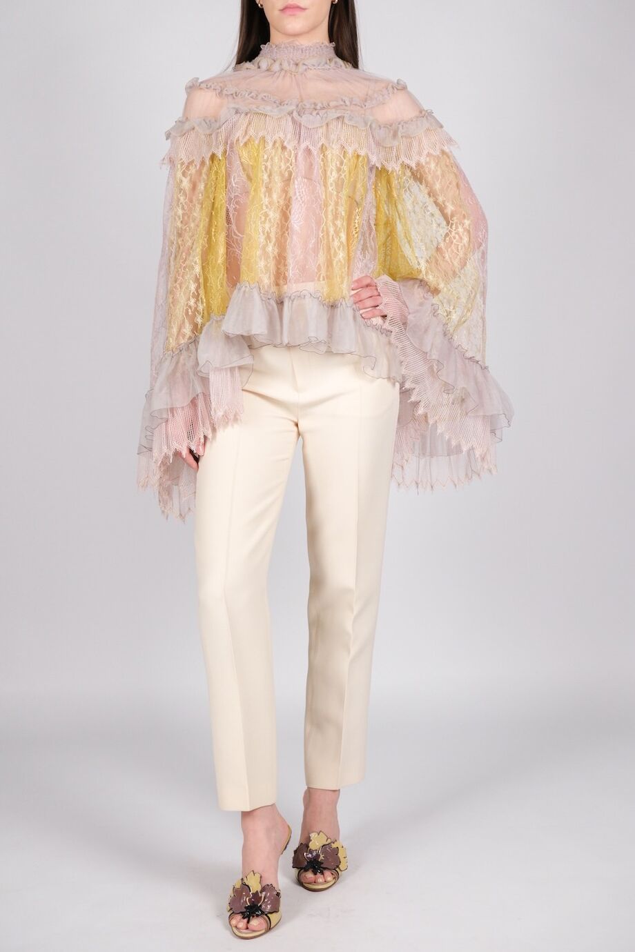 image 1 Комбинированная блуза из кружева с рюшами