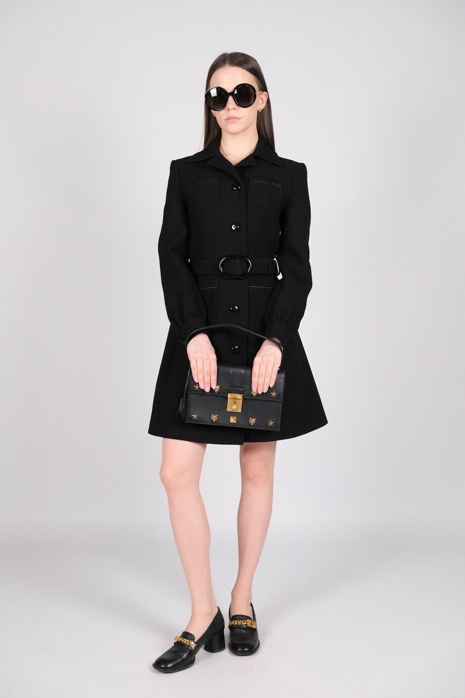 image 1 Пальто черного цвета с поясом