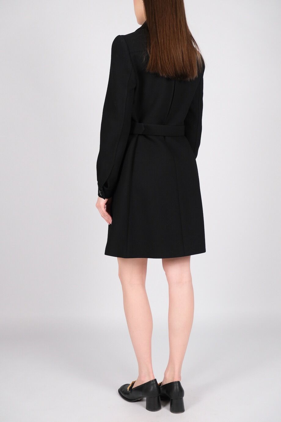 image 5 Пальто черного цвета с поясом