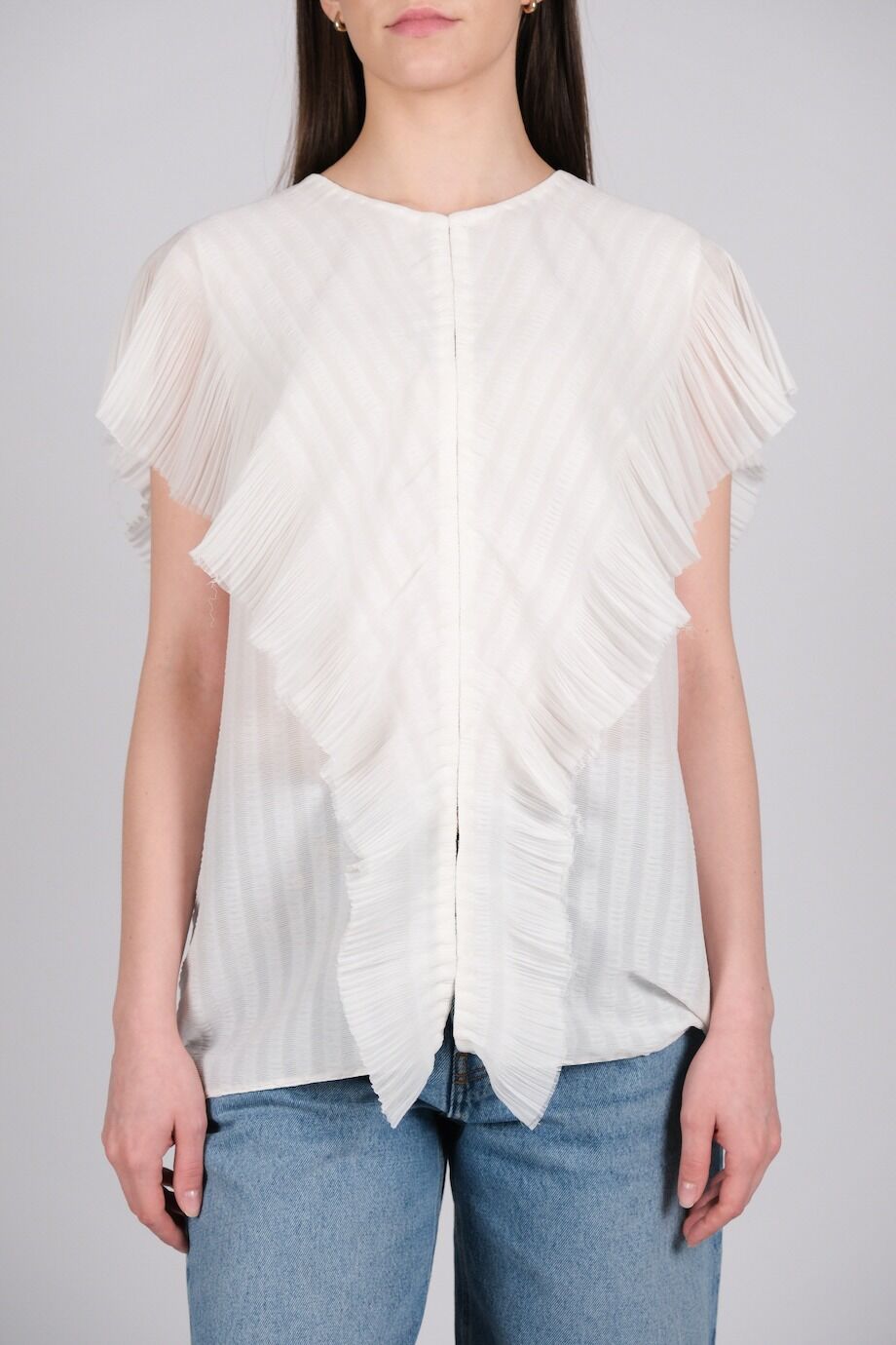 image 1 Блуза без рукавов белого цвета