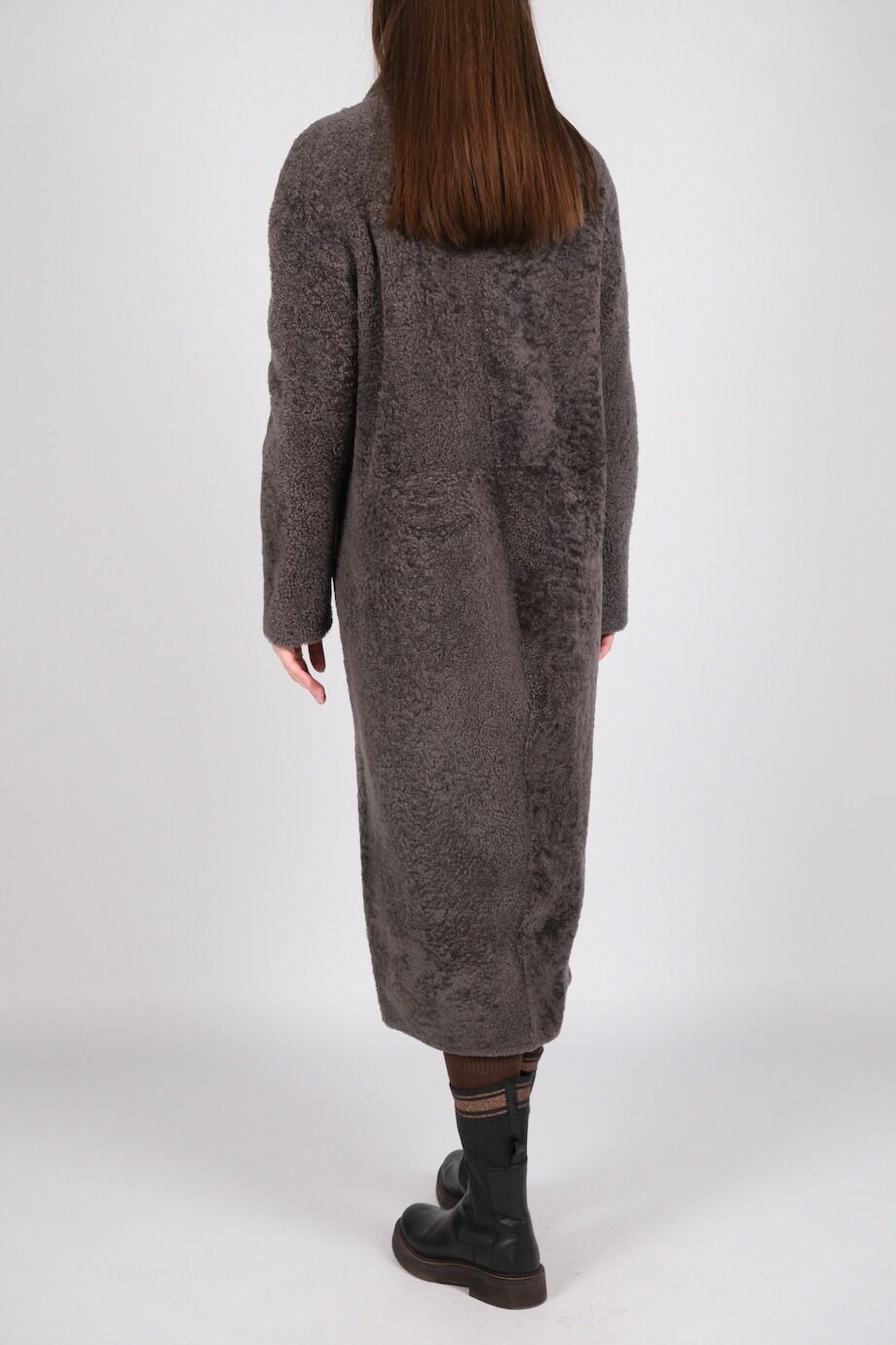 image 3 Дубленка серо-коричневого цвета