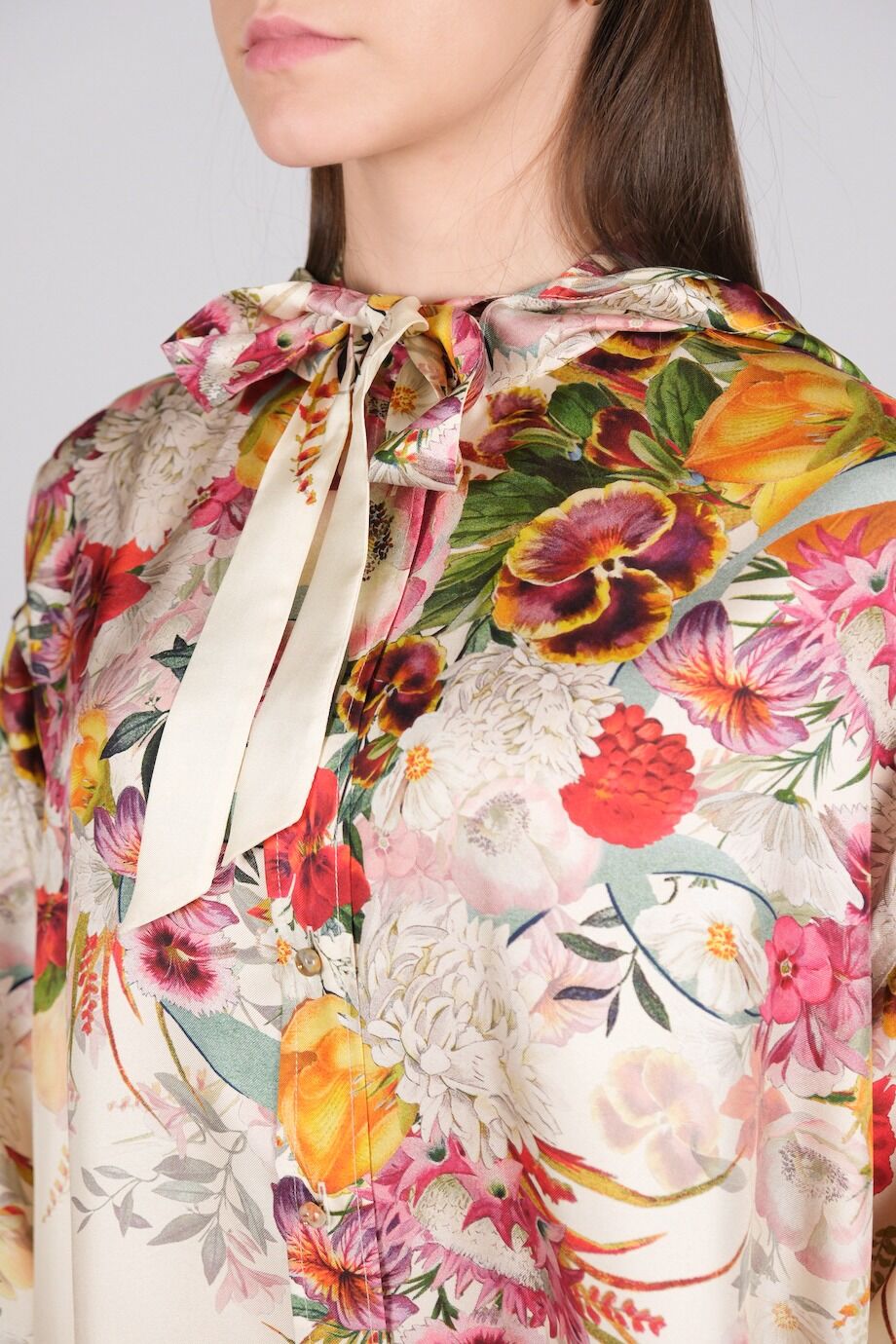 image 7 Шёлковый брючный костюм с цветочным принтом