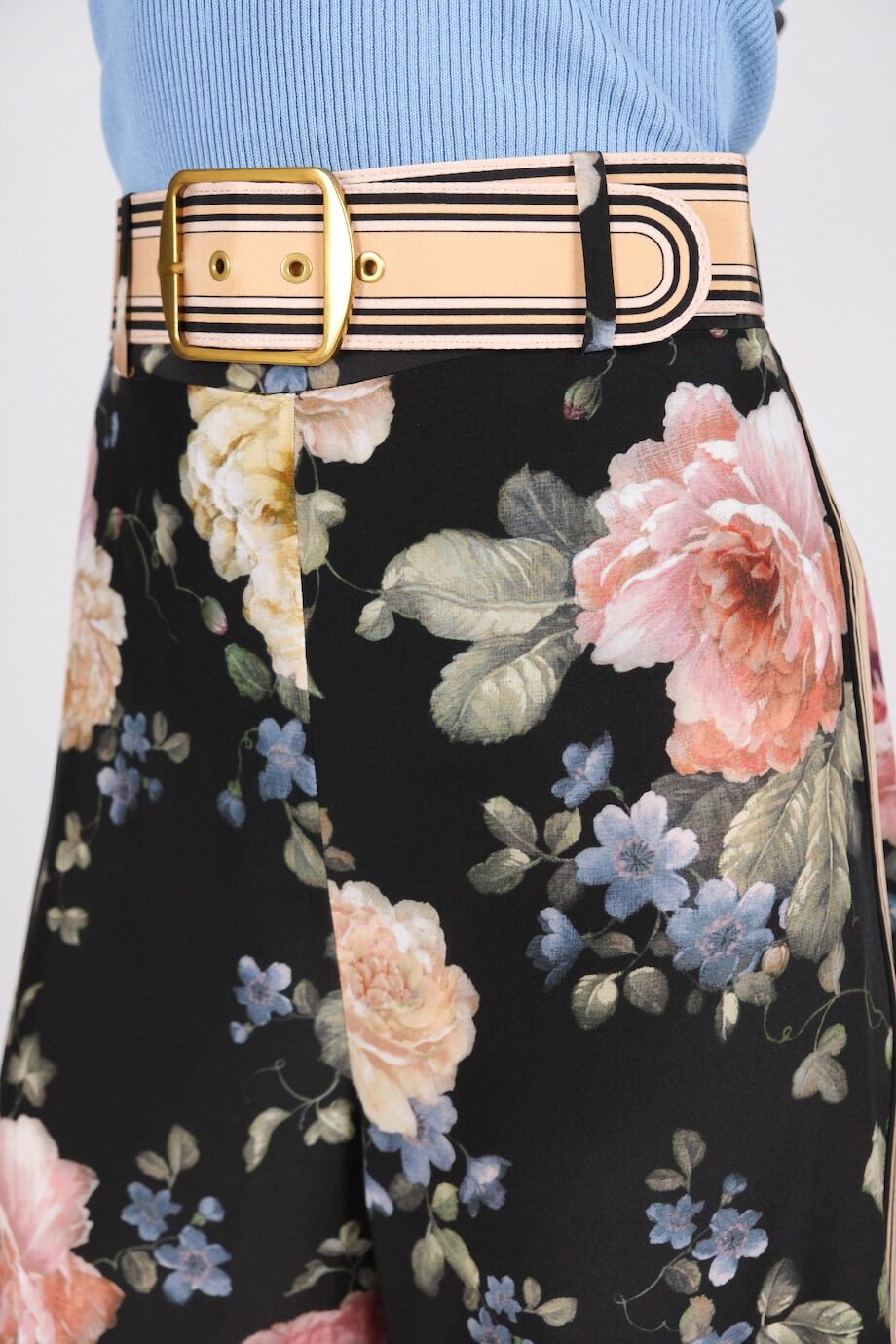 image 5 Шёлковые брюки с цветочным принтом и поясом