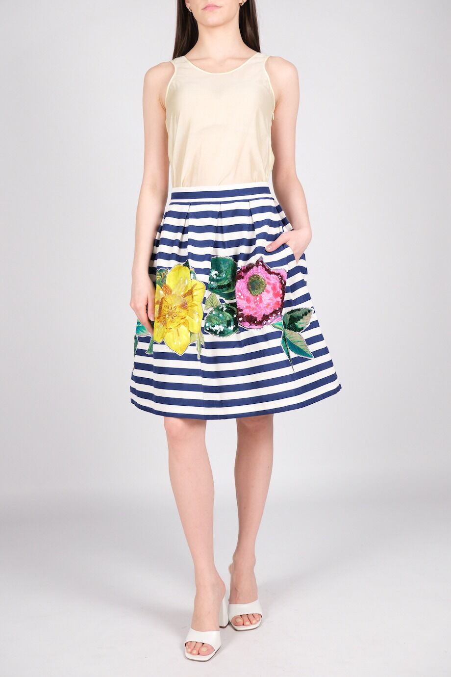 image 1 Юбка в широкую полоску и с аппликацией из пайеток