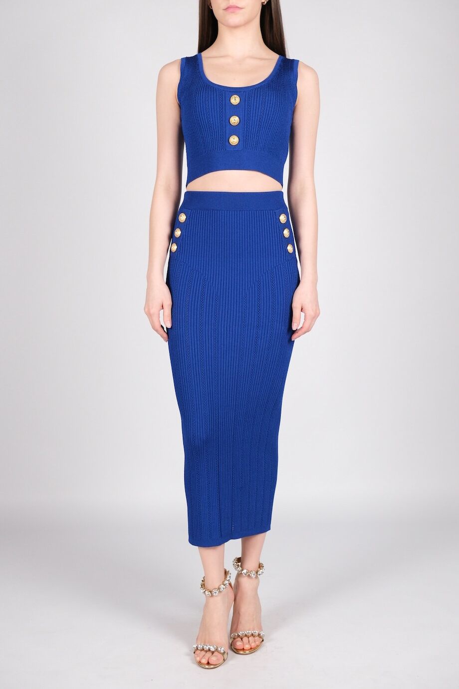 image 1 Костюм ярко-синего цвета с юбкой