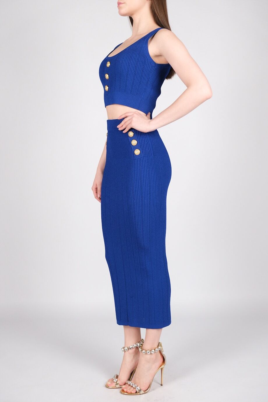 image 2 Костюм ярко-синего цвета с юбкой