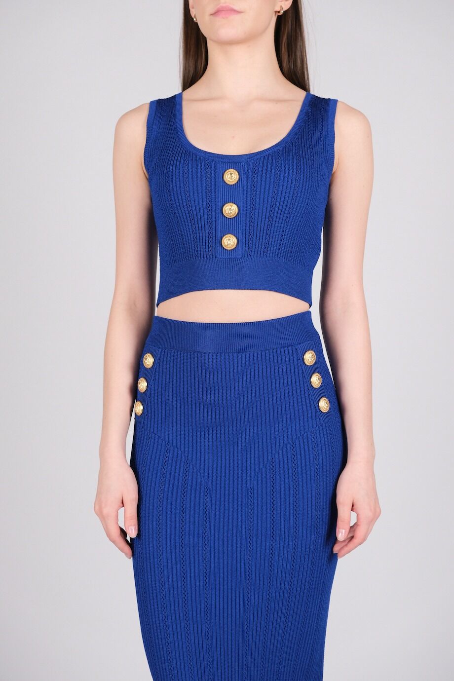 image 4 Костюм ярко-синего цвета с юбкой