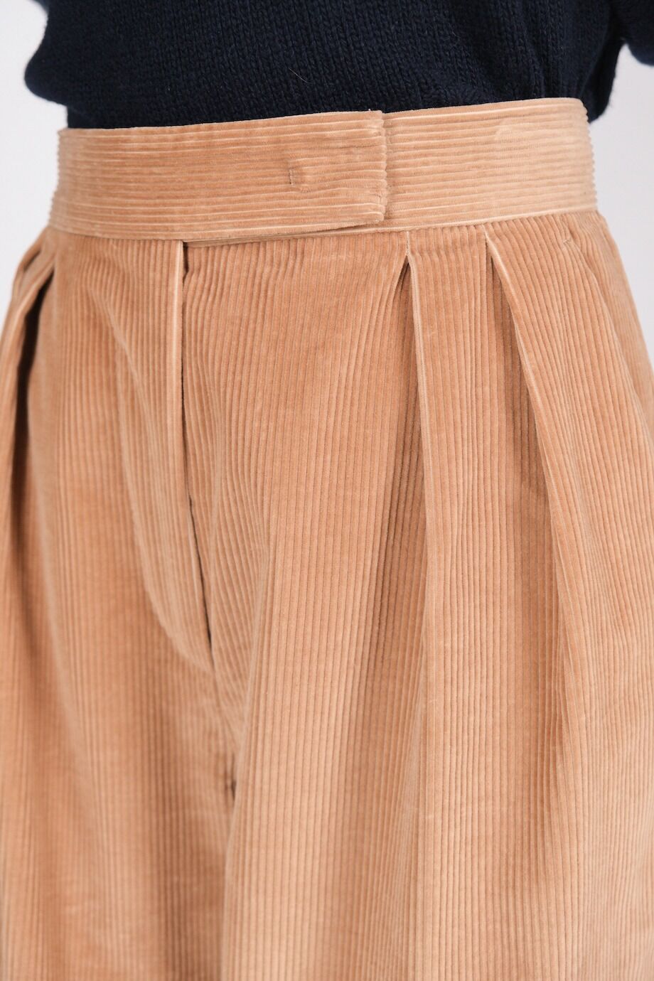 image 5 Вельветовые брюки широкого кроя бежевого цвета