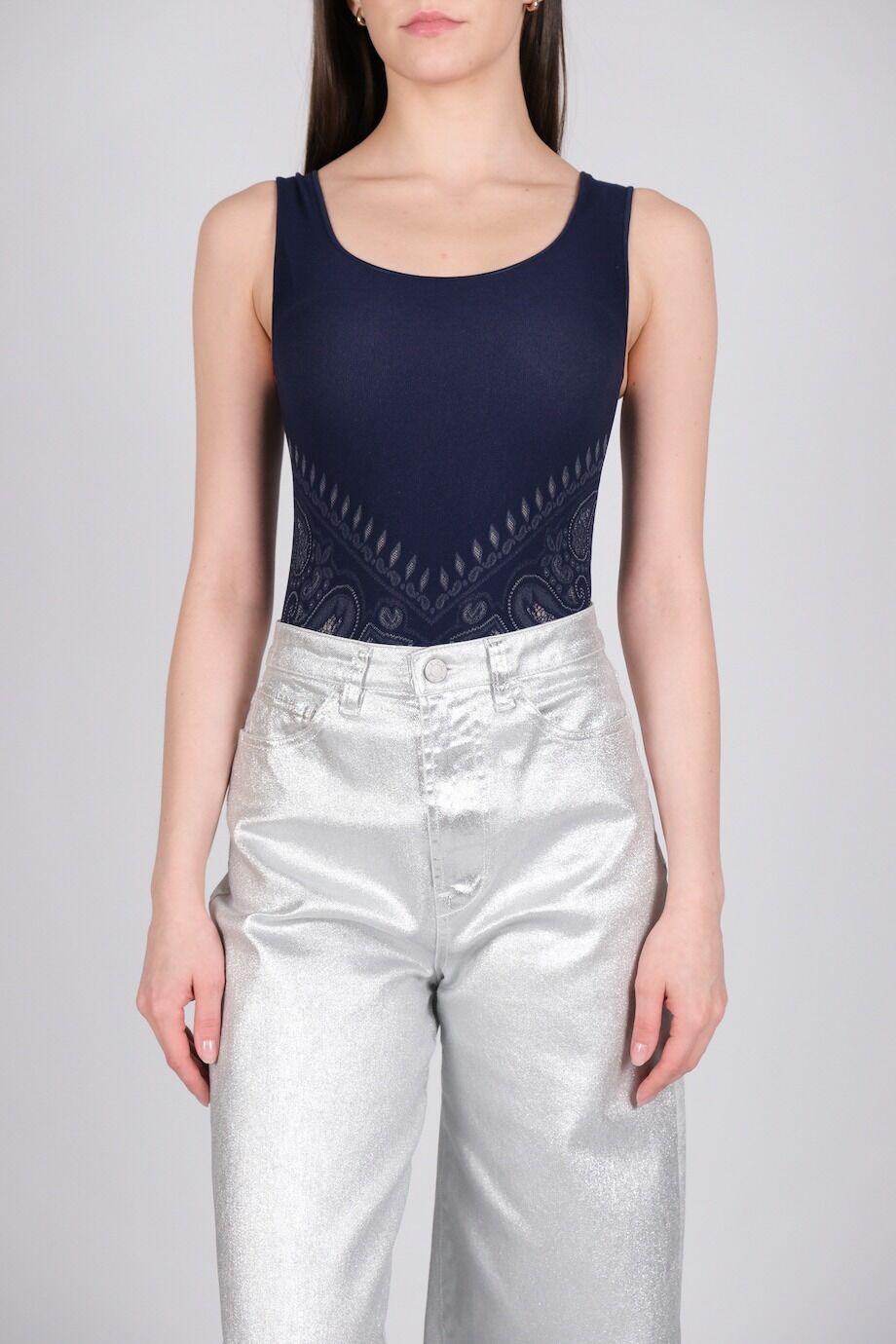 image 2 Боди синего цвета с орнаментом