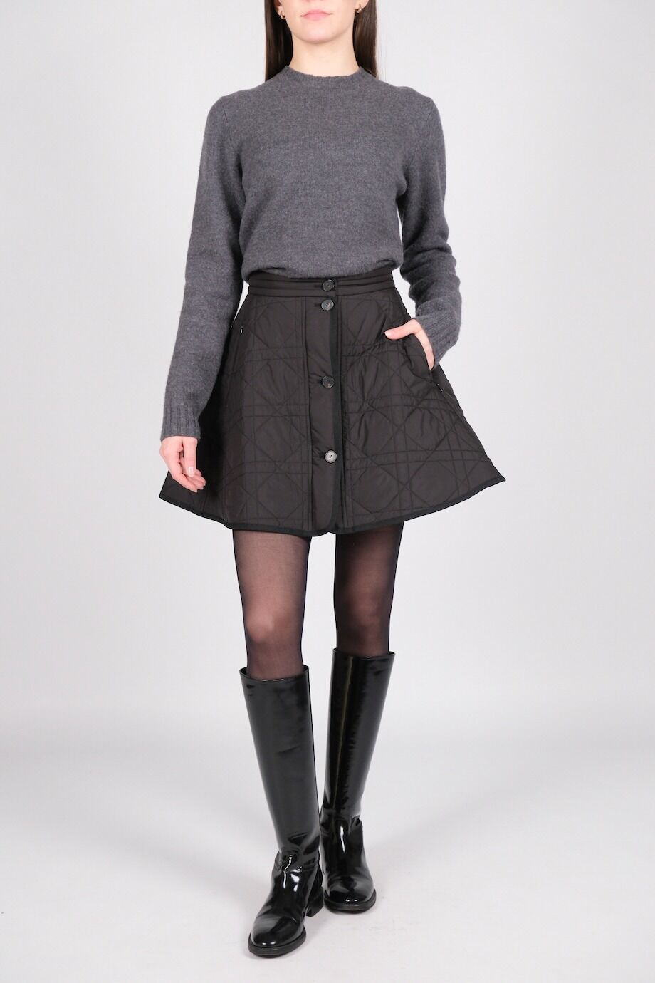 image 1 Стеганная юбка черного цвета